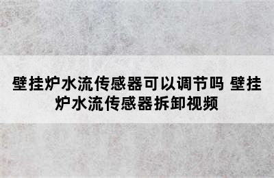 壁挂炉水流传感器可以调节吗 壁挂炉水流传感器拆卸视频